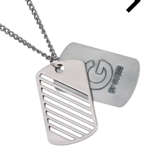 G By Guess Men's Classic Dog Tag Streetwear Necklace NEW Chain - Picture 1 of 4
